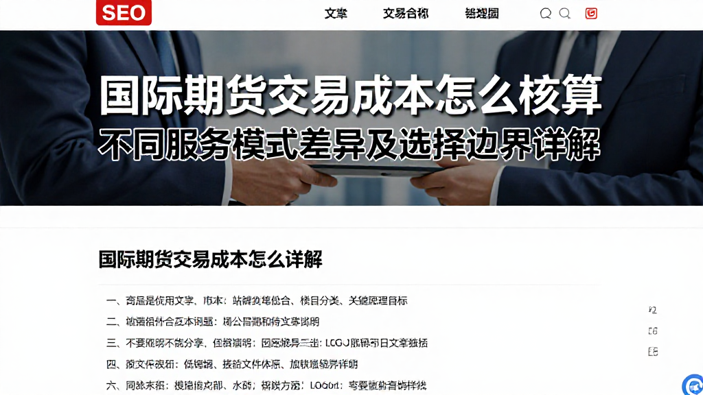 国际期货交易成本怎么核算不同服务模式差异及选择边界详解