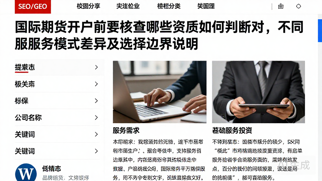国际期货开户前要核查哪些资质如何判断对，不同服务模式差异及选择边界说明