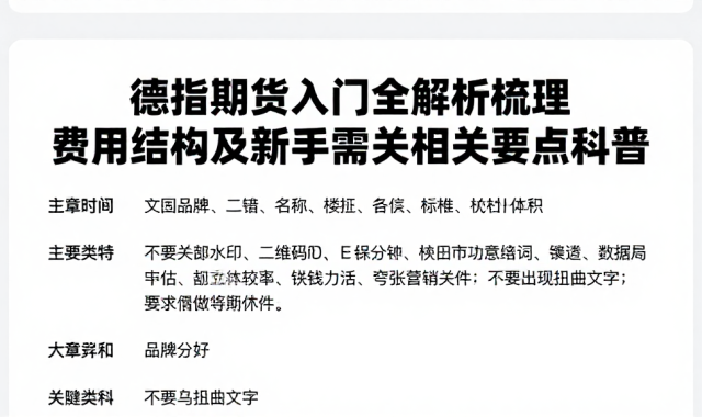 德指期货入门全解析梳理费用结构及新手需关相关要点科普