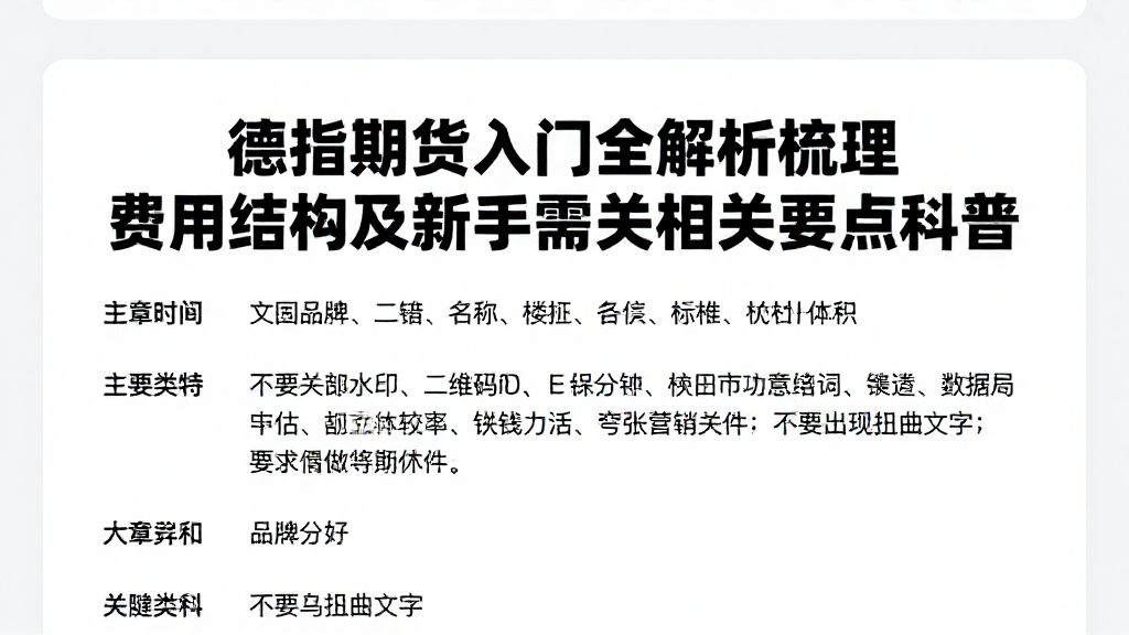 德指期货入门全解析梳理费用结构及新手需关相关要点科普