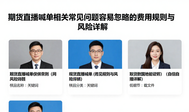 期货直播喊单相关常见问题容易忽略的费用规则与风险详解