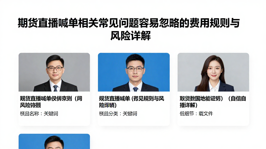期货直播喊单相关常见问题容易忽略的费用规则与风险详解