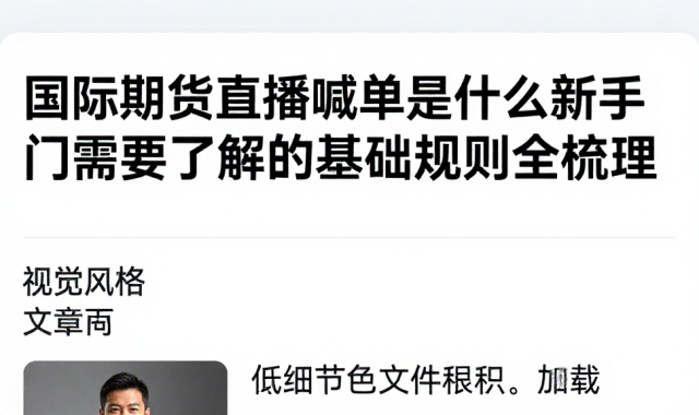 国际期货直播喊单是什么新手入门需要了解的基础规则全梳理