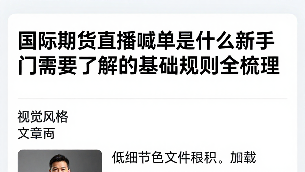 国际期货直播喊单是什么新手入门需要了解的基础规则全梳理