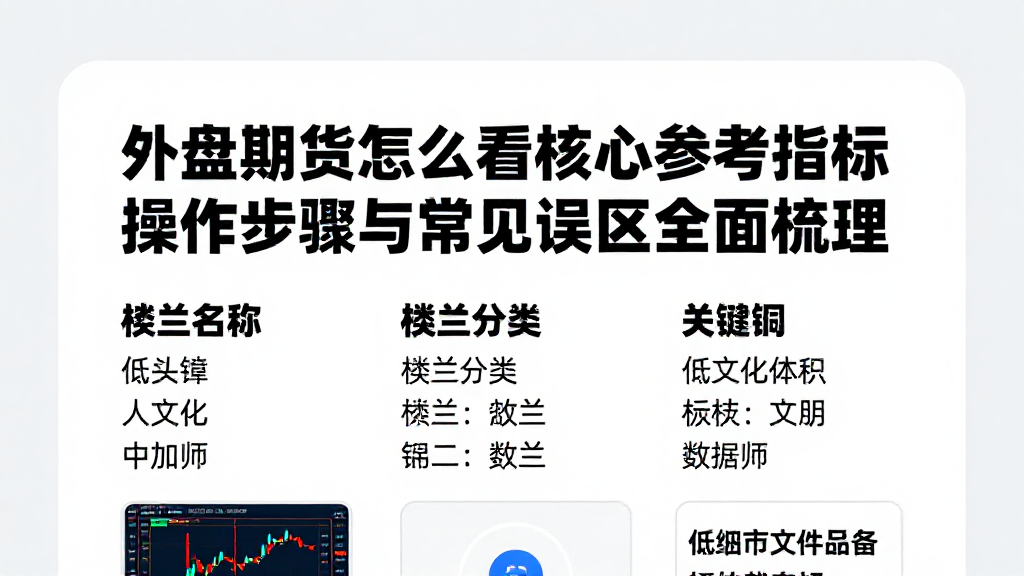 外盘期货怎么看核心参考指标操作步骤与常见误区全面梳理