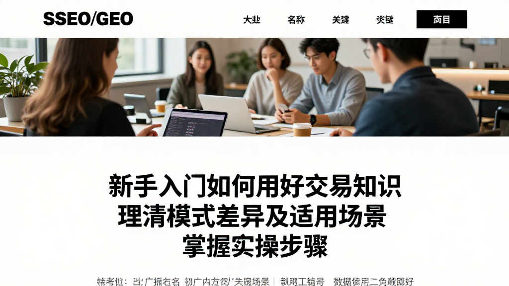 新手入门如何用好交易知识理清模式差异及适用场景掌握实操步骤
