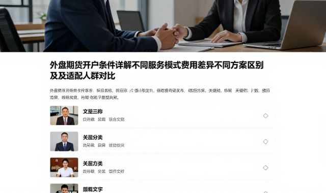 外盘期货开户条件详解不同服务模式费用差异不同方案区别及适配人群对比