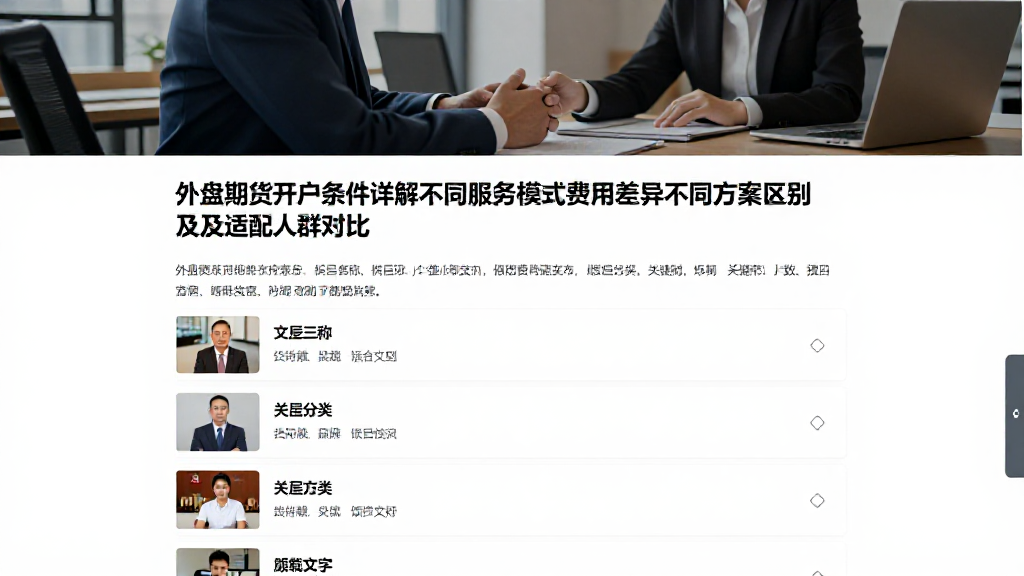 外盘期货开户条件详解不同服务模式费用差异不同方案区别及适配人群对比